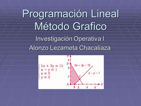 Programación Lineal Método Grafico Investigación Operativa I Alonzo Lezameta Chacaliaza.
