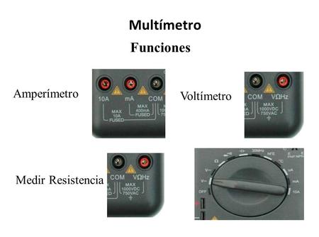 Funciones Multímetro Amperímetro Voltímetro Medir Resistencia.