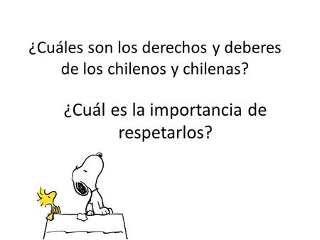 ¿Cuáles son los derechos y deberes de los chilenos y chilenas? ¿Cuál es la importancia de respetarlos?