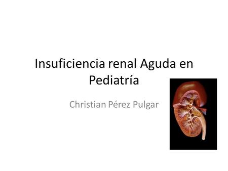 Insuficiencia renal Aguda en Pediatría Christian Pérez Pulgar.
