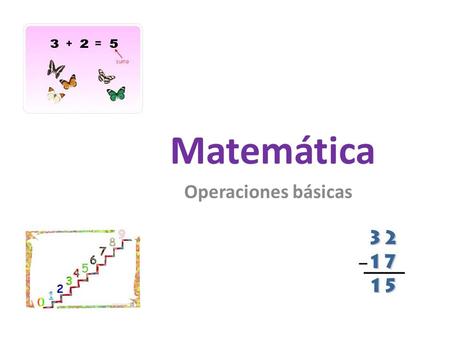 Matemática Operaciones básicas. Aritmética Es la rama de la matemática cuyo objeto de estudio son los números y las operaciones elementales hechas con.