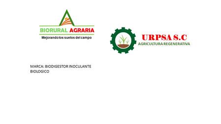 Mejorando los suelos del campo BIORURAL AGRARIA URPSA S.C AGRICULTURA REGENERATIVA MARCA: BIODIGESTOR INOCULANTE BIOLOGICO.
