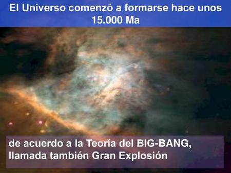 El Universo comenzó a formarse hace unos Ma