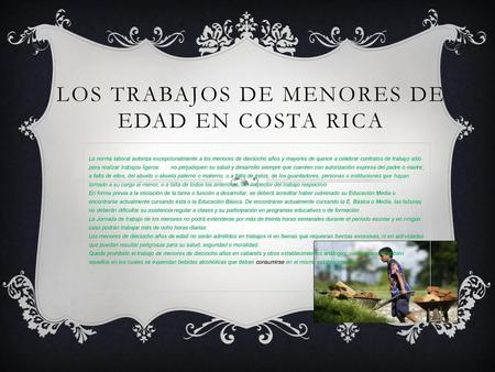 Los trabajos de menores de edad en costa rica