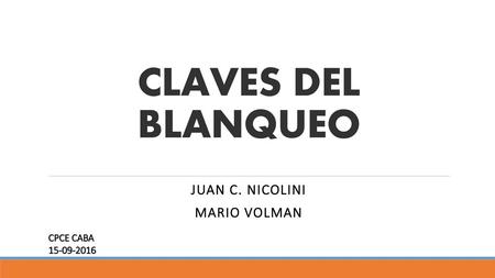 JUAN C. NICOLINI MARIO VOLMAN