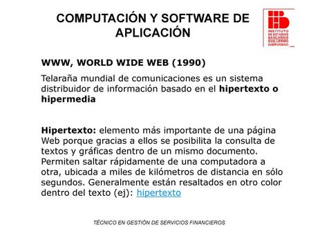 COMPUTACIÓN Y SOFTWARE DE APLICACIÓN