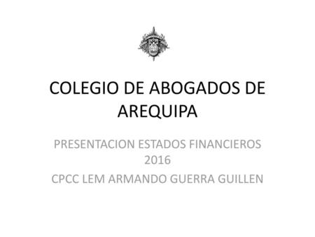 COLEGIO DE ABOGADOS DE AREQUIPA