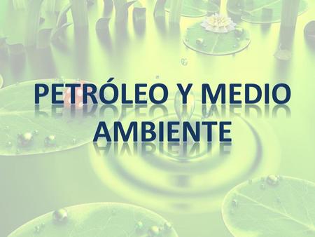 PETRÓLEO Y MEDIO AMBIENTE