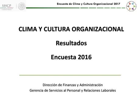 CLIMA Y CULTURA ORGANIZACIONAL Resultados Encuesta 2016