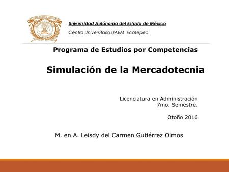 Programa de Estudios por Competencias Simulación de la Mercadotecnia