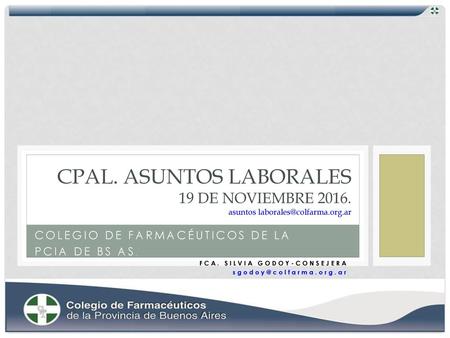 Cpal. ASUNTOS LABORALES 19 de noviembre 2016