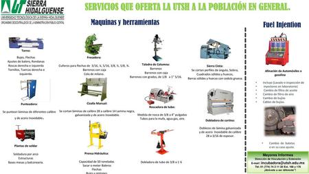 SERVICIOS QUE OFERTA LA UTSH A LA POBLACIÓN EN GENERAL.