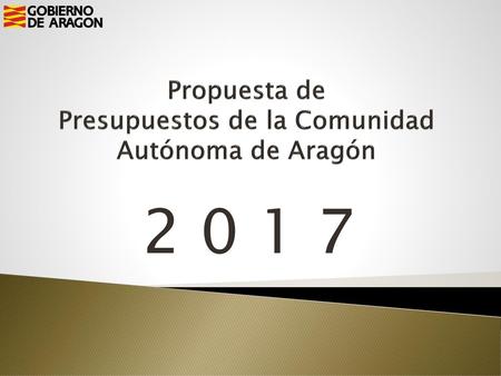 Propuesta de Presupuestos de la Comunidad Autónoma de Aragón