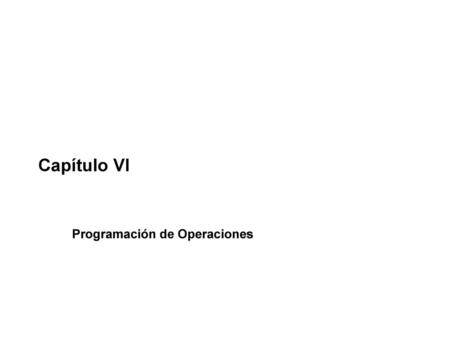Definición de Programación de Operaciones