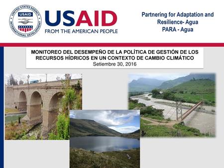 Partnering for Adaptation and Resilience- Agua PARA - Agua
