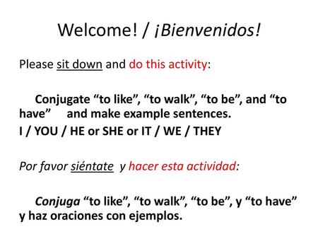 Welcome! / ¡Bienvenidos!