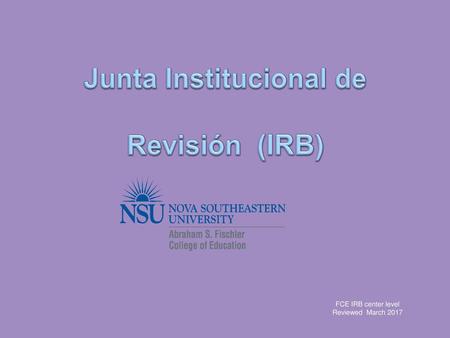 Junta Institucional de Revisión (IRB)