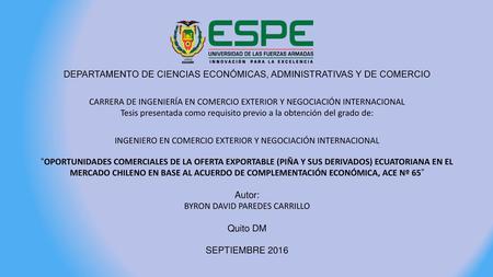 DEPARTAMENTO DE CIENCIAS ECONÓMICAS, ADMINISTRATIVAS Y DE COMERCIO