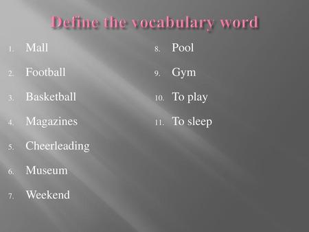 Define the vocabulary word