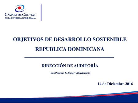OBJETIVOS DE DESARROLLO SOSTENIBLE REPUBLICA DOMINICANA
