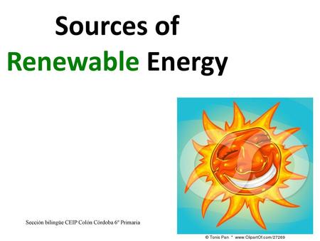 Sources of Renewable Energy