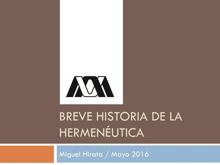 Breve historia de la hermenéutica
