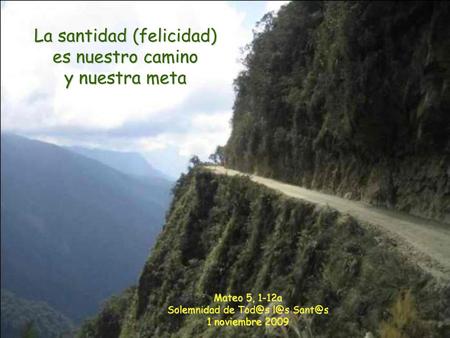 La santidad (felicidad) es nuestro camino y nuestra meta