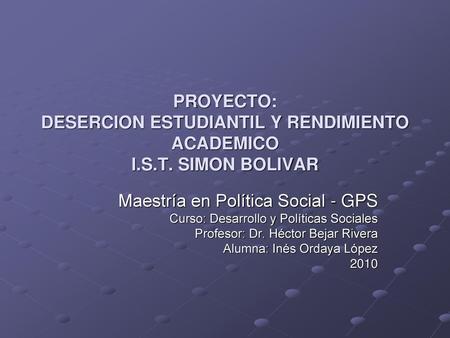 Maestría en Política Social - GPS