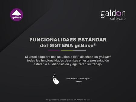 FUNCIONALIDAES ESTÁNDAR del SISTEMA gsBase®