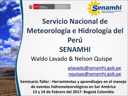 Servicio Nacional de Meteorología e Hidrología del Perú SENAMHI