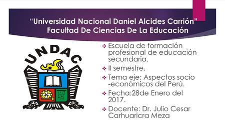 Escuela de formación  profesional de educación  secundaria. II semestre.