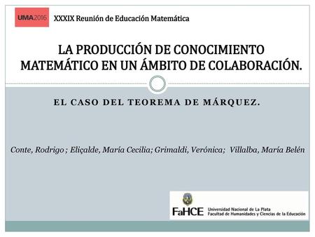 XXXIX Reunión de Educación Matemática