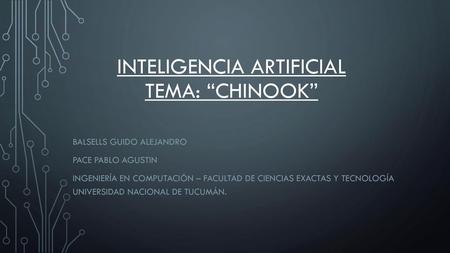 Inteligencia artificial tema: “Chinook”