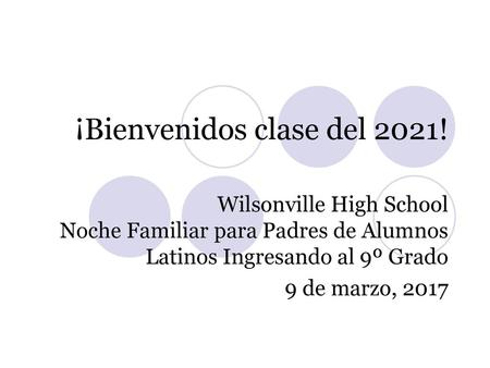 ¡Bienvenidos clase del 2021!