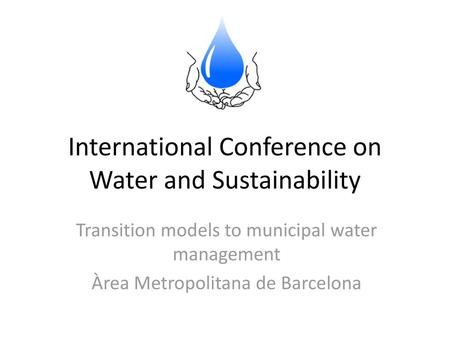 International Conference on Water and Sustainability