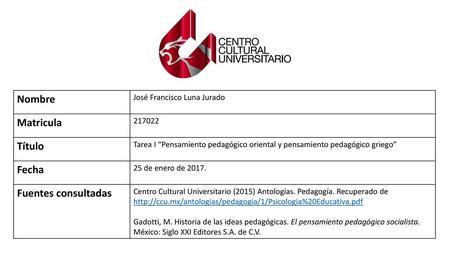 Nombre Matricula Título Fecha Fuentes consultadas
