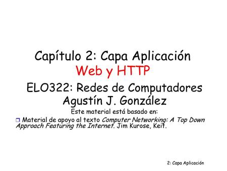 Capítulo 2: Capa Aplicación Web y HTTP