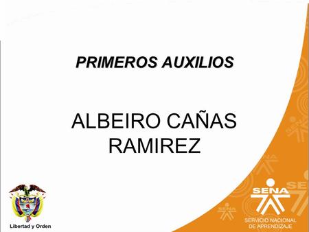 PRIMEROS AUXILIOS ALBEIRO CAÑAS RAMIREZ. PRIMEROS AUXILIOS Son los cuidados o la atención provisional, adecuada e inmediata que se le presta a una persona.