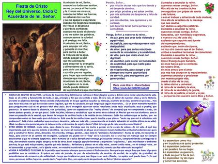 ********************************** Rey del Universo. Ciclo C