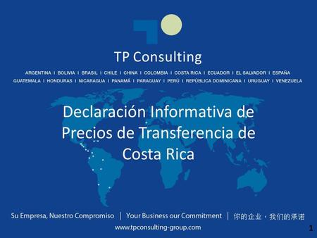 Declaración Informativa de Precios de Transferencia de Costa Rica