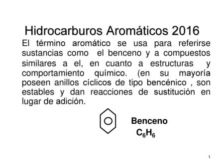 Hidrocarburos Aromáticos 2016