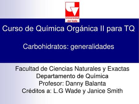 Curso de Química Orgánica II para TQ