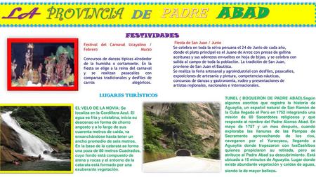 LA PROVINCIA DE PADRE ABAD