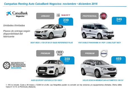 Campañas Renting Auto CaixaBank Negocios: noviembre • diciembre 2016