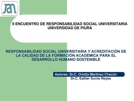II ENCUENTRO DE RESPONSABILIDAD SOCIAL UNIVERSITARIA