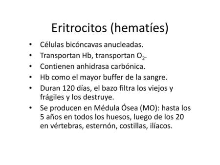 Eritrocitos (hematíes)