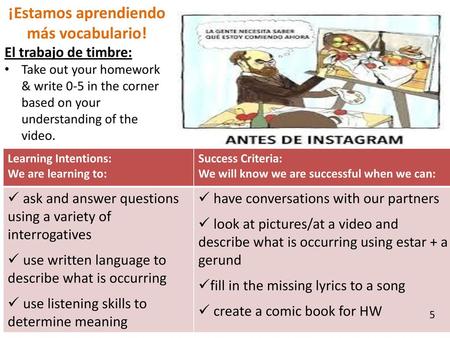 ¡Estamos aprendiendo más vocabulario!