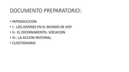 DOCUMENTO PREPARATORIO: