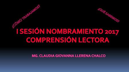 MG. CLAUDIA GIOVANNA LLERENA CHALCO
