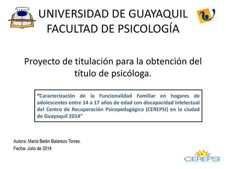 UNIVERSIDAD DE GUAYAQUIL FACULTAD DE PSICOLOGÍA